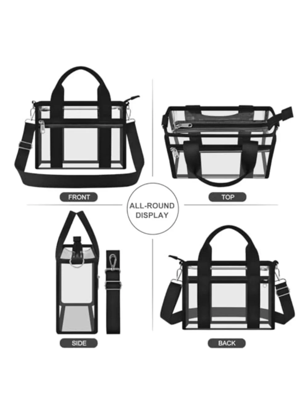 Clear Stadium Approved Tote Bag for Women Waterproof PVC Concert Purse